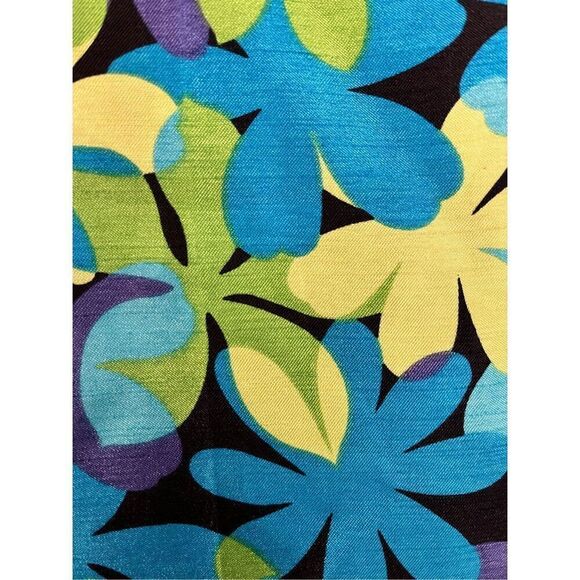 Vintage Giorgio Fiorline Collection Blue & Green Floral Print Cropped Pants sz 8 - Picture 4 of 7